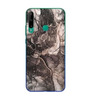 Gri Mermer Tasarımlı Süper Şeffaf Silikon Telefon Kılıfı Huawei P40 Lite E