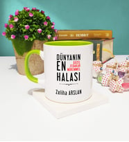Hala Tasarımlı Kişiye Özel Hala Kupa Bardak Yeşil