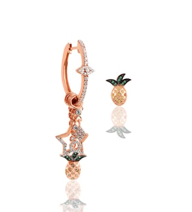 Söğütlü Silver Gümüş rose ananas modeli şans küpe