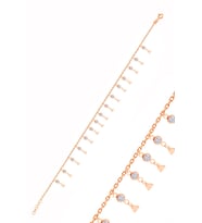 Söğütlü Silver Gümüş rose zirkon taşlı çift sıra üçgen pullu halhal