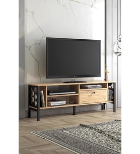 Wood'n Love Hera 140 Cm Tv Ünitesi - Atlantik Çam / Siyah