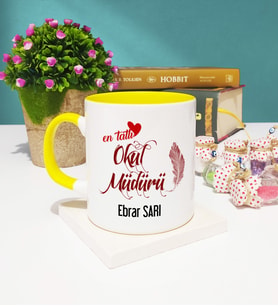 Mesajlı Okul Müdürü Kupa Bardak Sarı
