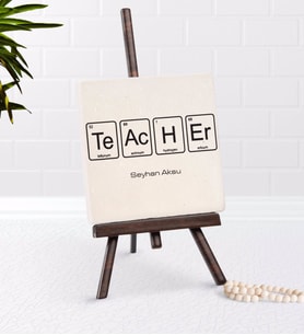 BK Gift Kişiye Özel Öğretmen Şovaleli Doğal Taş-3 (Beyaz)