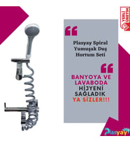 Plasyay Spiral Yumuşak Duş Hortum Seti 2.5 Metre (Gri)