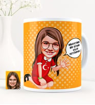 BK Gift Kişiye Özel Kolay Yetişmiyor Kız Çocuk Karikatürlü Beyaz Kupa Bardak - 3