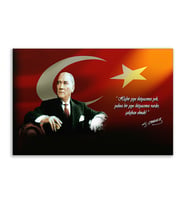 ''Güner Ofis''  Atatürk Tablosu Deri Üzerine Kanvas Tablo 80x130