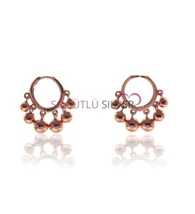 Söğütlü Silver Shakira Modeli Rose  Küpe