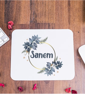 Çiçek Desenli İsme Özel Mouse Pad