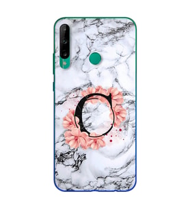 Mermer Çiçekli Harf Tasarım Süper Şeffaf Silikon Telefon Kılıfı Huawei P40 Lite 
