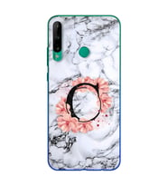 Mermer Çiçekli Harf Tasarım Süper Şeffaf Silikon Telefon Kılıfı Huawei P40 Lite 