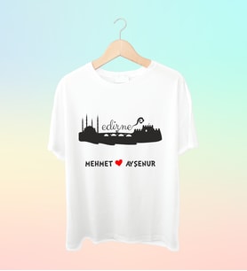 Şehrinize Özel İsim Baskılı Siluet Tshirt