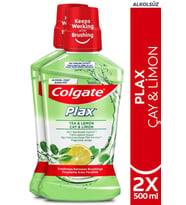 Colgate Plax Çay ve Limon Plağa Karşı Alkolsüz Ağız Bakım Suyu 500 ml x 2 Adet
