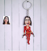 BK Gift Kişiye Özel Şeytan Kız Karikatür Anahtarlık  1