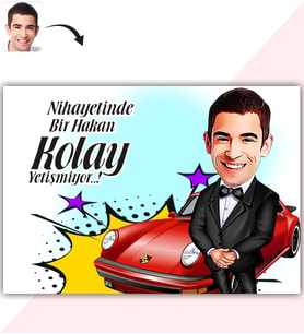 BK Gift Kişiye Özel Bay Patron Karikatür Baskılı Yaş Pasta İçin Yenilebilir Şekerli Kağıt  1(Sadece Kağıt)