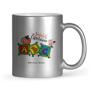 BK Gift Kişiye Özel Anasınıfı Öğretmeni Gümüş Yaldızlı Kupa Bardak  1