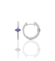Söğütlü Silver Gümüş rodyumlu safir taşlı eye gümüş halka küpe