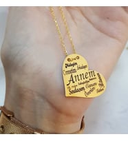Anneler Günü Hediyesi Gümüş Kolye Özel Gün Hediyesi (Gold)