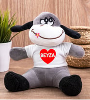 İsim Yazılı Kırmızı Kalpli Peluş Eşek