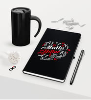 BK Gift Kişiye Özel Yılbaşı Mutlu Yıllar Temalı Siyah Defter Kalem Termos Mug Seti - 6
