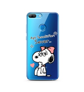 Snoopy Tasarımlı Süper Şeffaf Silikon Telefon Kılıfı Huawei Honor 9 Lite 