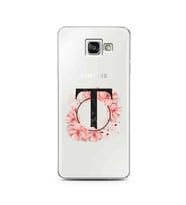 Pembe Çiçekli Harf Tasarım Süper Şeffaf Silikon Telefon Kılıfı Samsung A3 (2016)