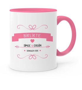 BK Gift Kişiye Özel Sevgililer Günü Temalı Pembe Kupa Bardak  46