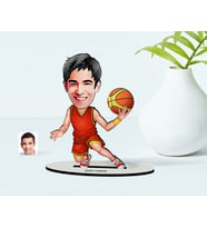 BK Gift Kişiye Özel Bay Basketbolcu Karikatür Ahşap Biblo  1