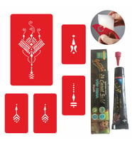 Çiçek Motifi Kına ve Şablon Seti Tattoo Dövme