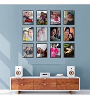 12 Parça Çerçeve Görünümlü Kişiye Özel  Mdf Tablo (Siyah)