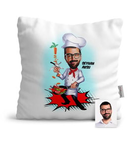 BK Gift Kişiye Özel Chef Karikatür  Yastık  1