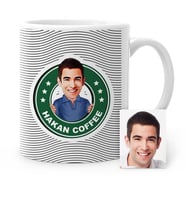 BK Gift Kişiye Özel Kahve Logolu Karikatür Beyaz Kupa Bardak  3a