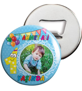 Balonlu 1 Yaş Konsept Açacaklı Magnet Kişiye Özel