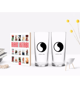 BK Gift Kişiye Özel Renkli Baskılı İsimli İkili Rakı Bardağı ve Rakı Cep Kitabı Hediye Seti-125 (Model 1)