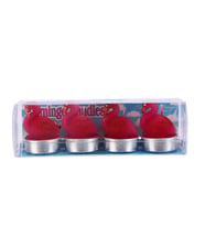 Dekoratif 4 Lü Mum Seti Flamingo Şekilli Koyu Pembe 814045B