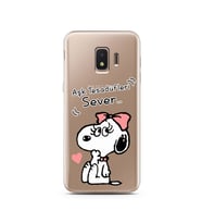 Snoopy Tasarımlı Süper Şeffaf Silikon Telefon Kılıfı Samsung J2 Core