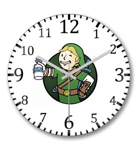 Link Vault Boy Duvar Saati Bombeli Gercek Cam