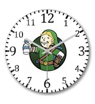 Link Vault Boy Duvar Saati Bombeli Gercek Cam