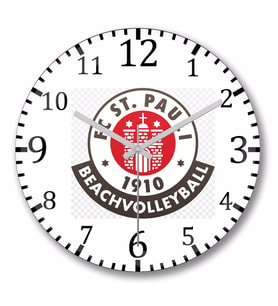 St.Pauli  Clean Beach Duvar Saati Bombeli Gercek Cam