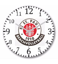 St.Pauli  Clean Beach Duvar Saati Bombeli Gercek Cam