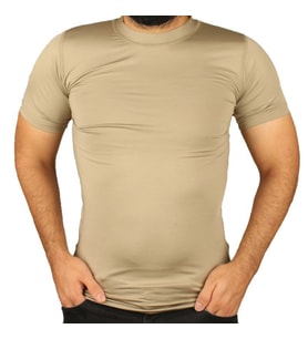 Fitness Spor Tşörtü Bej Mikrofiber T-shirt