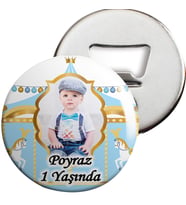 Mavi Resimli Atlı Karınca Açacaklı Magnet Kişiye Özel