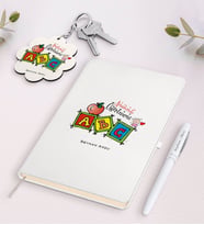 BK Gift Kişiye Özel Anasınıfı Öğretmeni Beyaz Defter Kalem Ve Anahtarlık Hediye Seti-1 (Model 1)