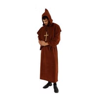 Unisex Monk Kostümü Keşiş Kıyafeti (Kahverengi)