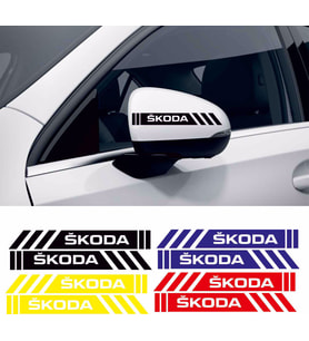 Skoda Superb ayna sticker etiket şerit - spor tuning görünüm 1pakette 4 renk