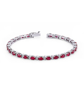 Lova Pırlantalı Oval Yakut Bileklik - 4080004