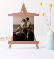 BK Gift Kişiye Özel Fotoğraflı Ahşap Şövale Çerçeve, Sevgiliye Hediye, Arkadaşa Hediye