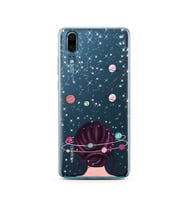 Space Girl Tasarım Süper Şeffaf Silikon Telefon Kılıfı Huawei P20 