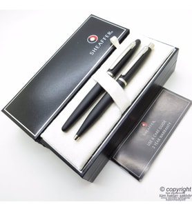 Sheaffer Vfm Mat Siyah Dolma Kalem + Tükenmez Kalem Seti  İsme Özel Kalem