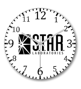 The Flash Star Lab Duvar Saati Bombeli Gercek Cam