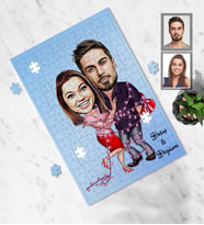 Kişiye Özel Sevgili Karikatürlü A4 99 Parça Puzzle Model 4